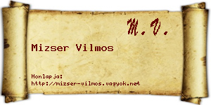 Mizser Vilmos névjegykártya