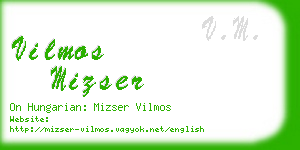 vilmos mizser business card